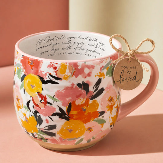 Blooming Joy “Let God” 18 oz Floral Ceramic Mug