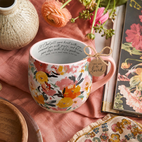Blooming Joy “Let God” 18 oz Floral Ceramic Mug