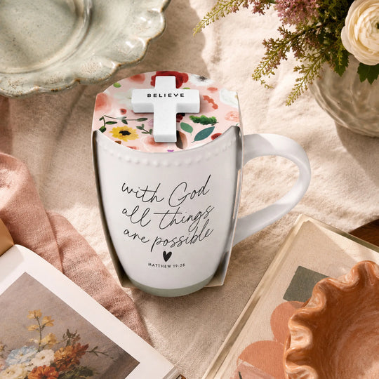 18 oz Inspirational Mug &amp; Cross Gift Set