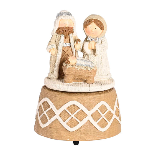 Musical Christmas Nativity Figurine – Hand-Painted Resin