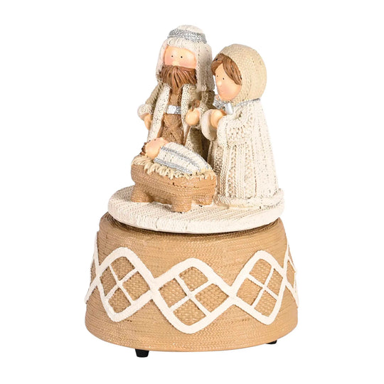 Musical Christmas Nativity Figurine – Hand-Painted Resin