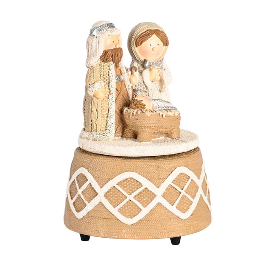 Musical Christmas Nativity Figurine – Hand-Painted Resin