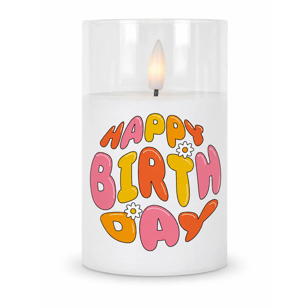Happy Birthday Flameless Candle With Remote