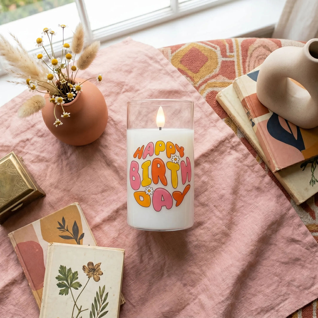 Happy Birthday Flameless Candle With Remote