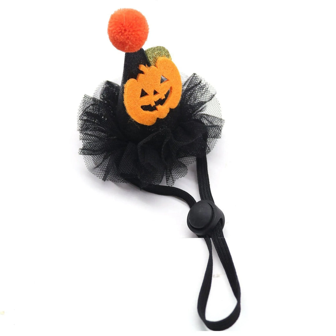 Pumpkin Witch Wizard Hat Adjustable Halloween Pet Accessory
