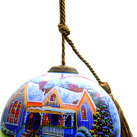 Hand-Painted Glass Christmas Horse Carriage Ornament