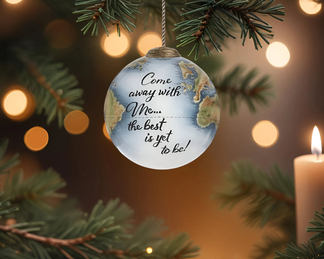 Hand-Painted Glass Globe Travel Ornament