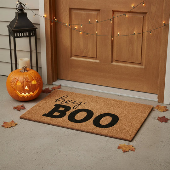 Halloween “Hey Boo” Coir Outdoor Door Mat