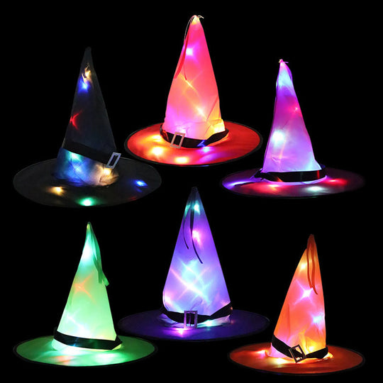LED Glowing Witch Hat Halloween Costume Accessory