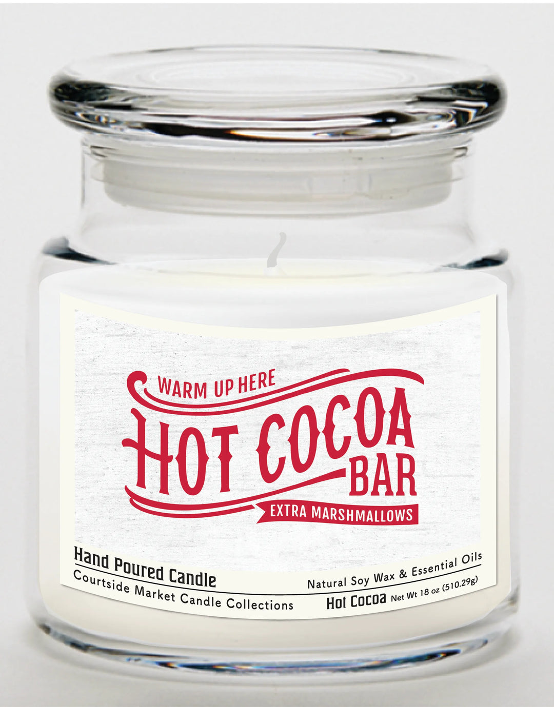 Hot Cocoa Bar 18 oz Soy Wax Jar Candle
