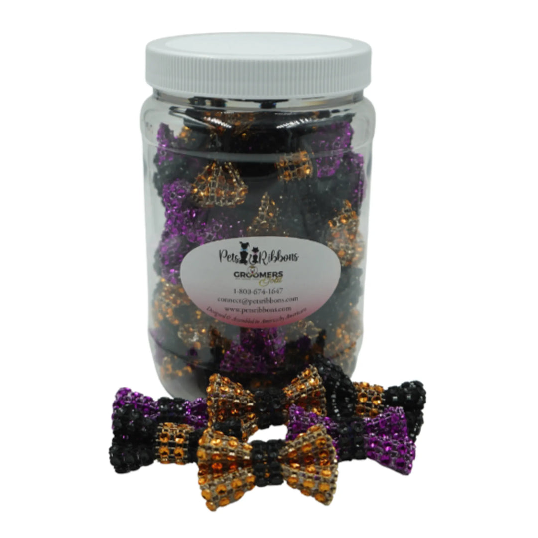 Halloween Spider Web Pet Hair Bows – 50 or 100 Pack