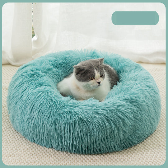 Cozy Plush Calming Pet Bed for Winter Comfort