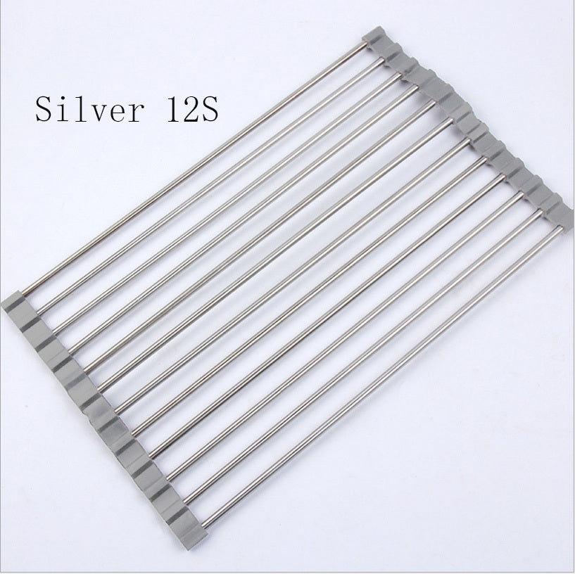 Silver metal grid on a white background with &