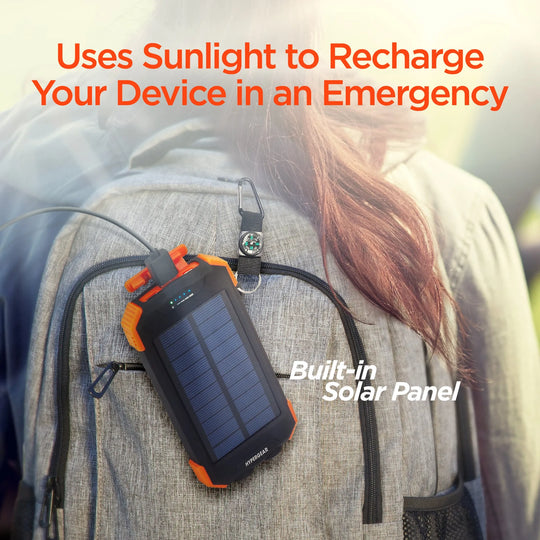 10,000mAh Solar Wireless Power Bank with Flashlight