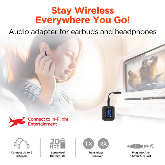 HyperGear IntelliCast Bluetooth Flight Audio Adapter