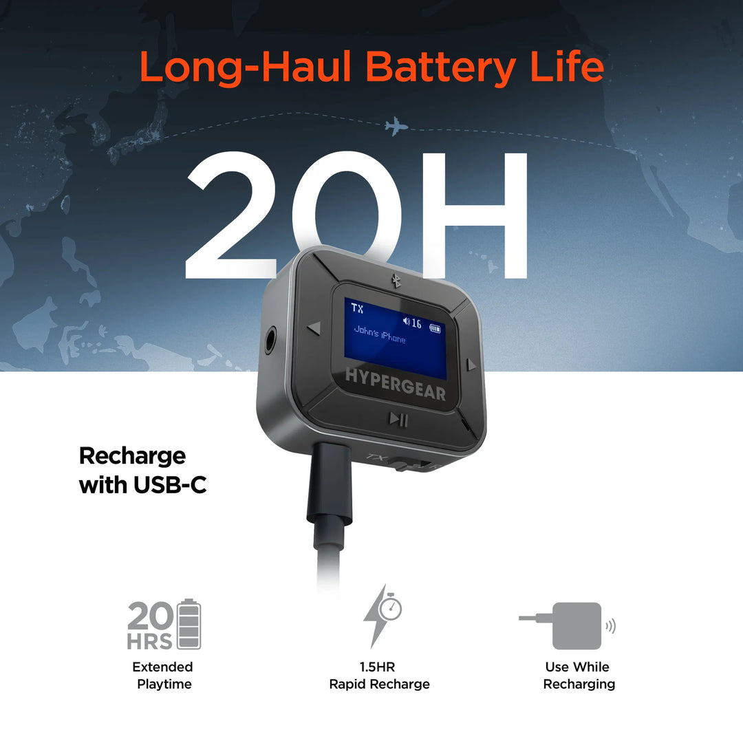 HyperGear IntelliCast Bluetooth Flight Audio Adapter