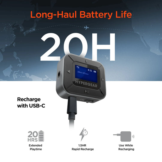 HyperGear IntelliCast Bluetooth Flight Audio Adapter