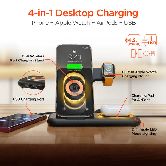 HyperGear 4-in-1 Wireless Charging Stand