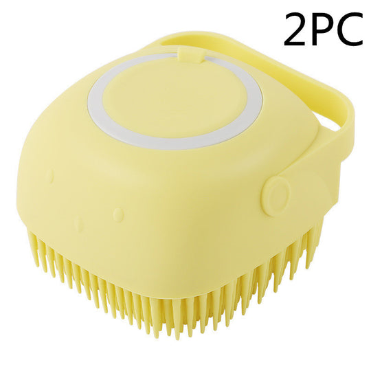 Pet Bath &amp; Massage Brush with Built-In Shampoo Dispenser
