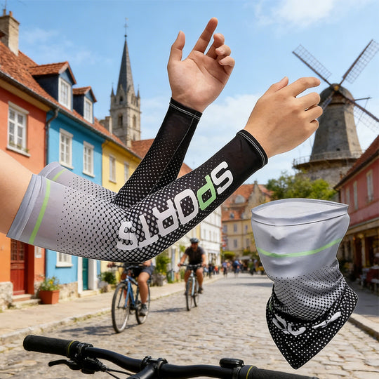 UV Cooling Arm Sleeves &amp; Face Mask Set for Outdoor Sports