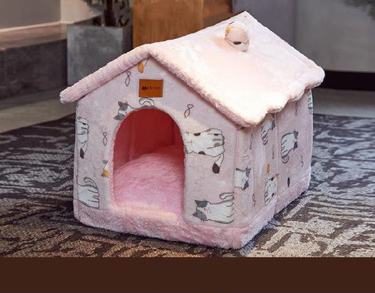 Plush Cozy Foldable Pet House