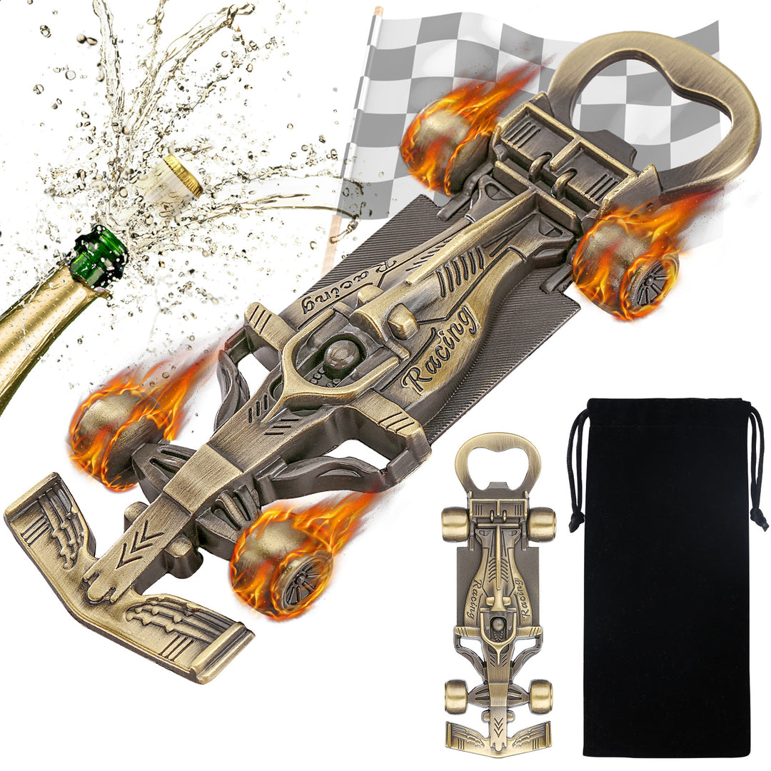 Racing car-inspired bottle opener