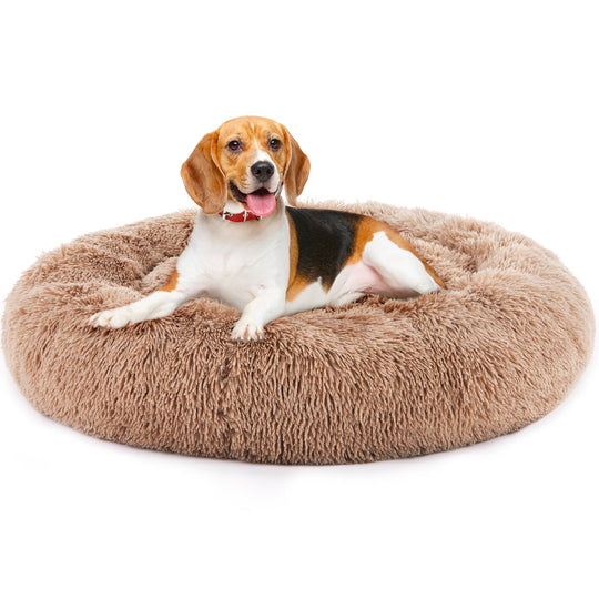 24-Inch Plush Faux Fur Pet Bed