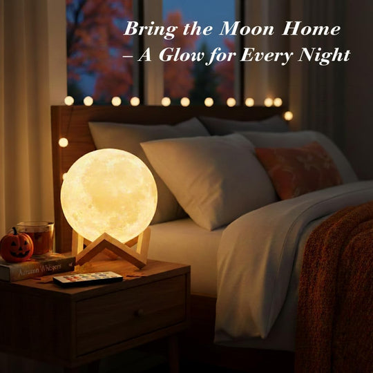 16-Color LED Moon Lamp with Stand &amp; Remote