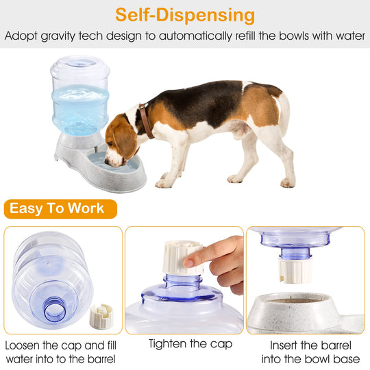1-Gallon Gravity Water Dispenser for Cats &amp; Dogs