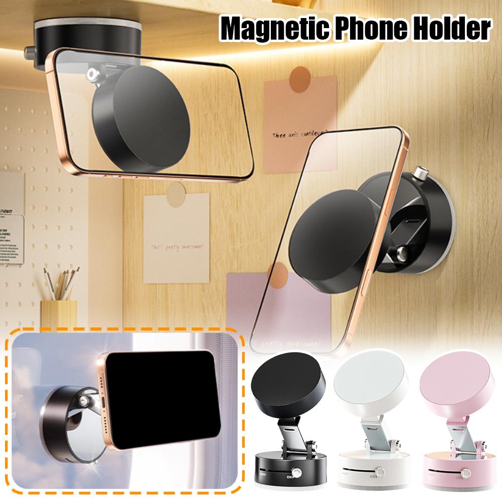 Foldable Magnetic Vacuum Phone Holder with Suction Cup
