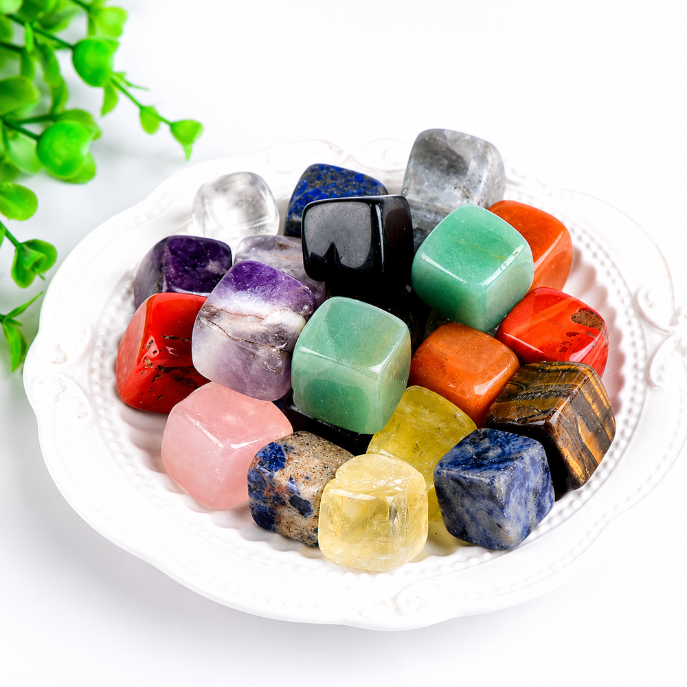 Natural Crystal Aromatherapy Diffuser Stone Cube Set