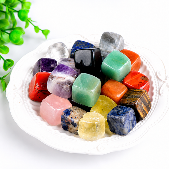 Natural Crystal Aromatherapy Diffuser Stone Cube Set