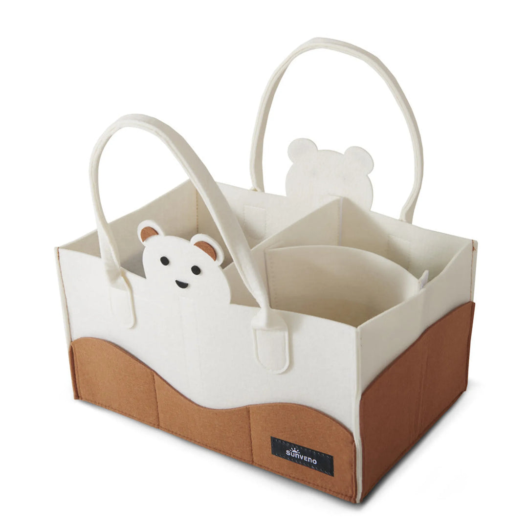 Cartoon Diaper Storage Basket with 8 Pockets