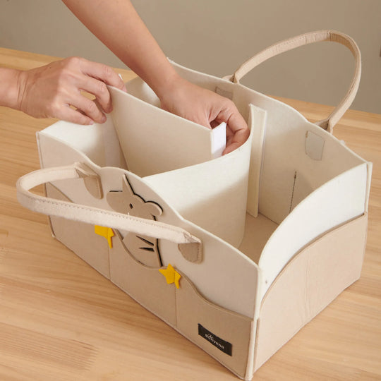 Cartoon Diaper Storage Basket with 8 Pockets