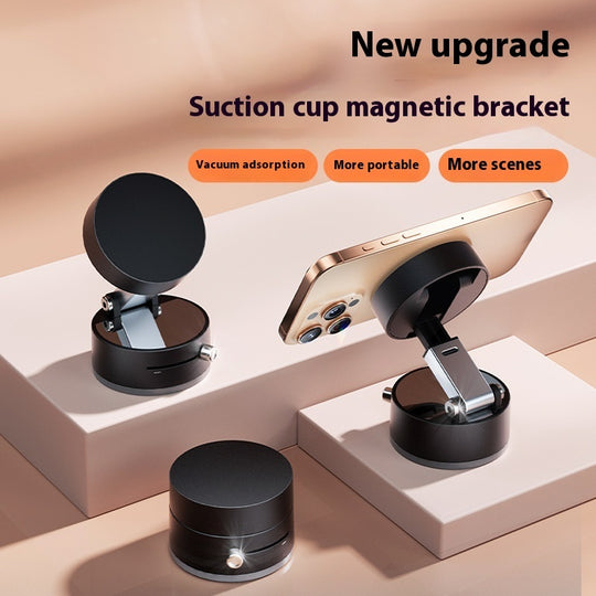 Foldable Magnetic Vacuum Phone Holder with Suction Cup