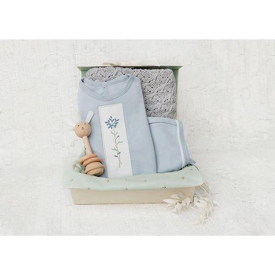 Treasured Trio Baby Gift Box with Knit Blanket &amp; Toy
