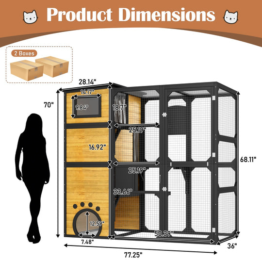 4-Tier Weatherproof Outdoor Cat Catio