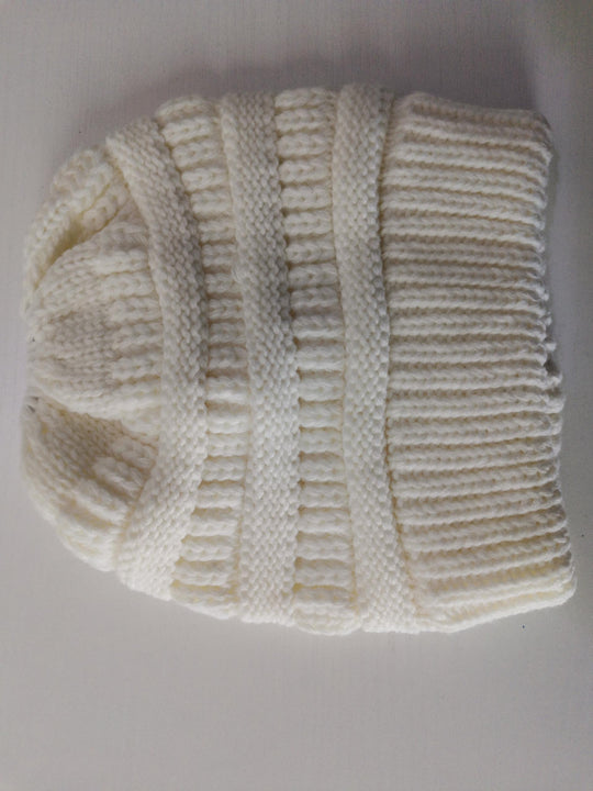 Knit Ponytail Beanie Hat for Women