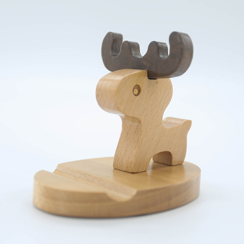 Wooden moose-shaped object on a white background