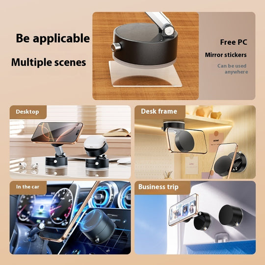 Foldable Magnetic Vacuum Phone Holder with Suction Cup