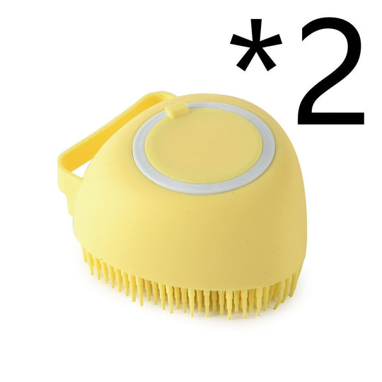 Pet Bath &amp; Massage Brush with Built-In Shampoo Dispenser