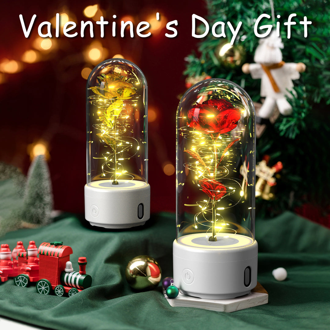 Rose LED Night Light with Bluetooth Speaker