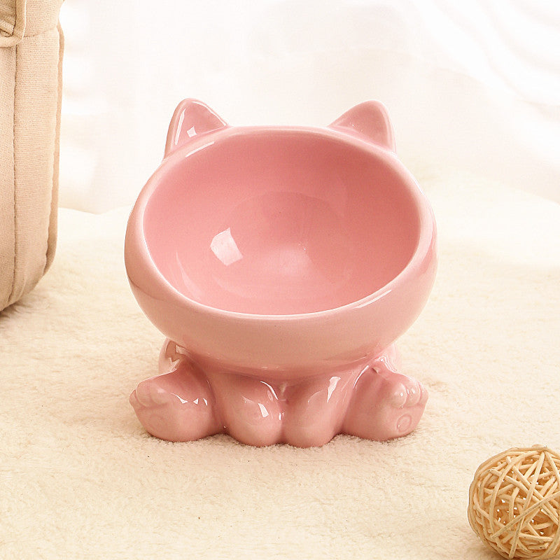 Angled Ceramic Pet Food Bowl