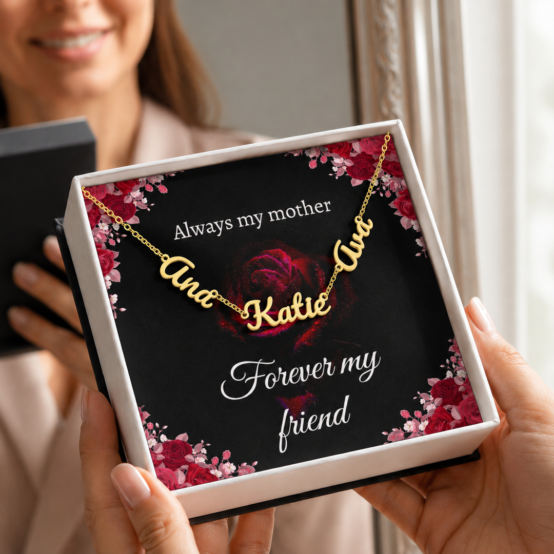 Personalized Mom 2–3 Name Necklace Gift