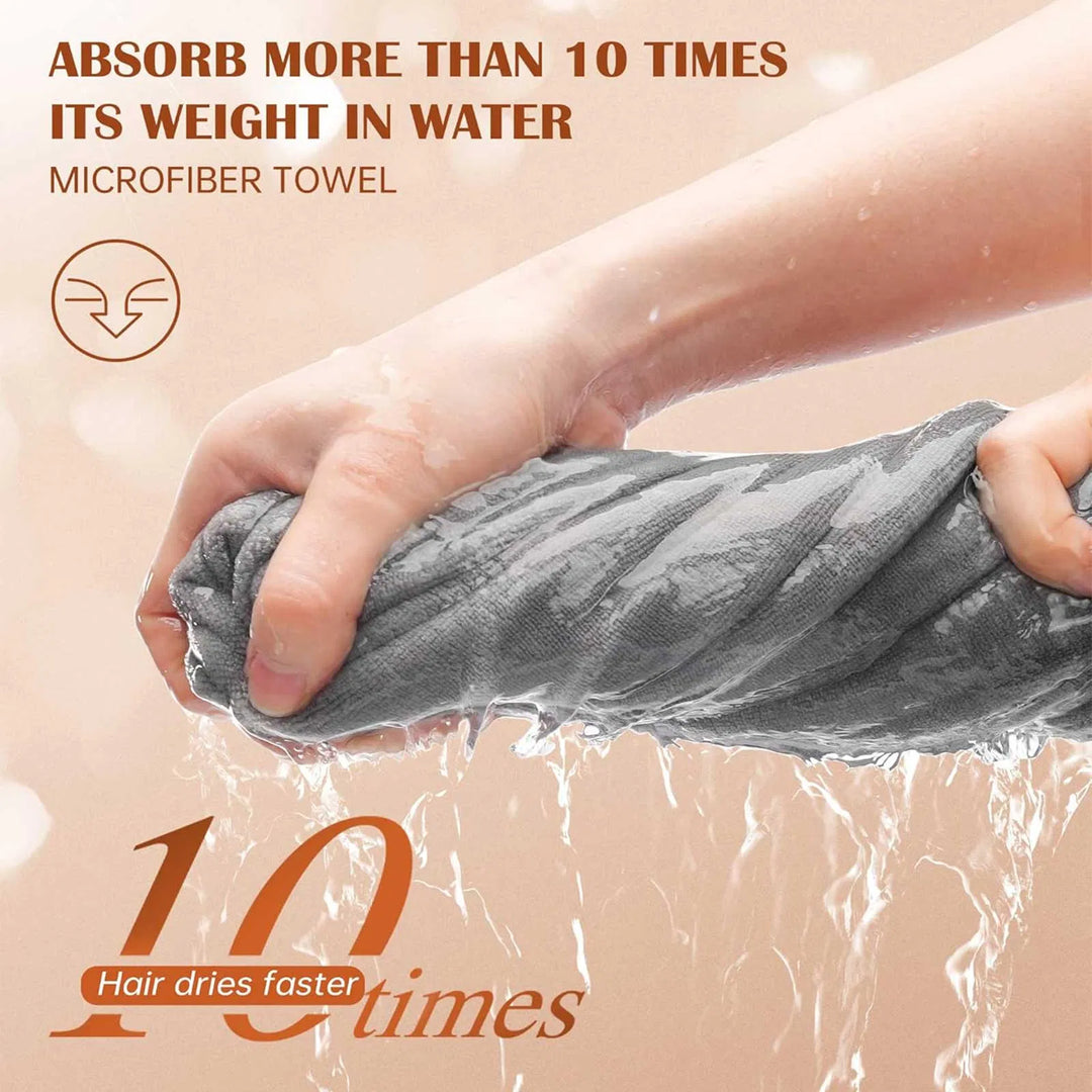 3-Pack Microfiber Hair Towel Wraps