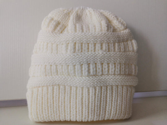 Knit Ponytail Beanie Hat for Women