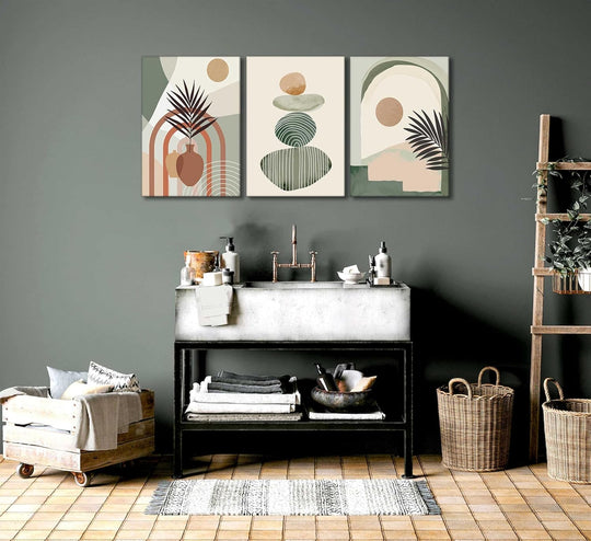 3-Piece Framed Boho Canvas Wall Art Set
