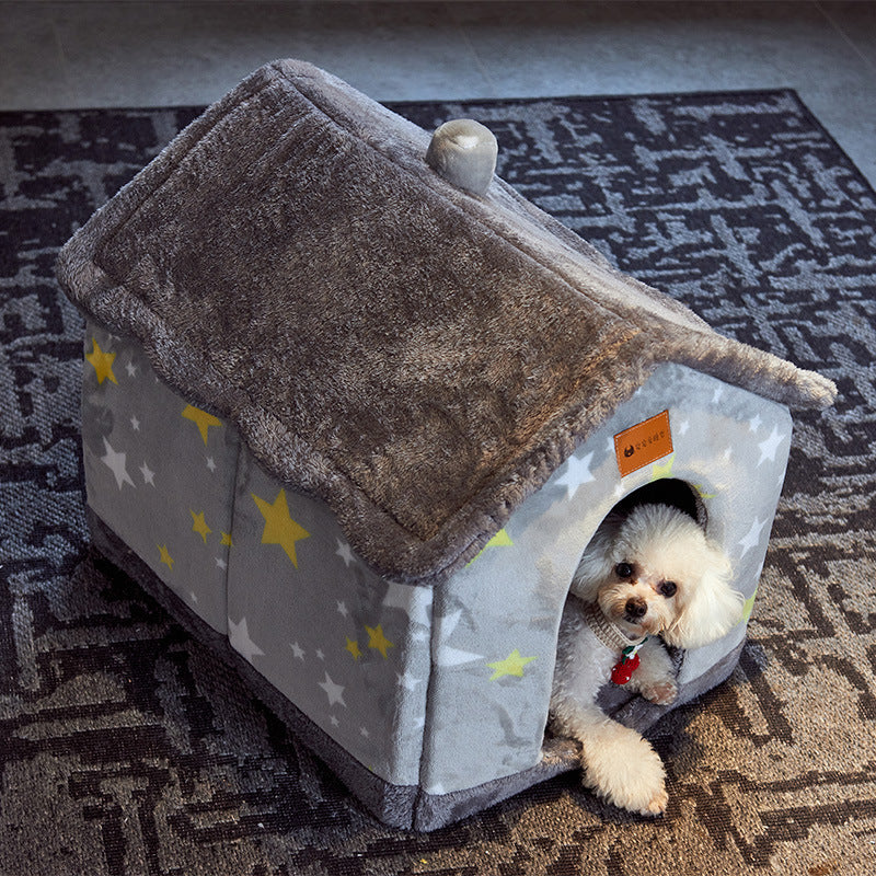 Plush Cozy Foldable Pet House