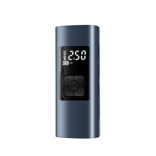 Gray electronic device with digital display on a white background