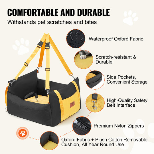 Dog Booster Car Seat for Pets Up to 25 lbs
